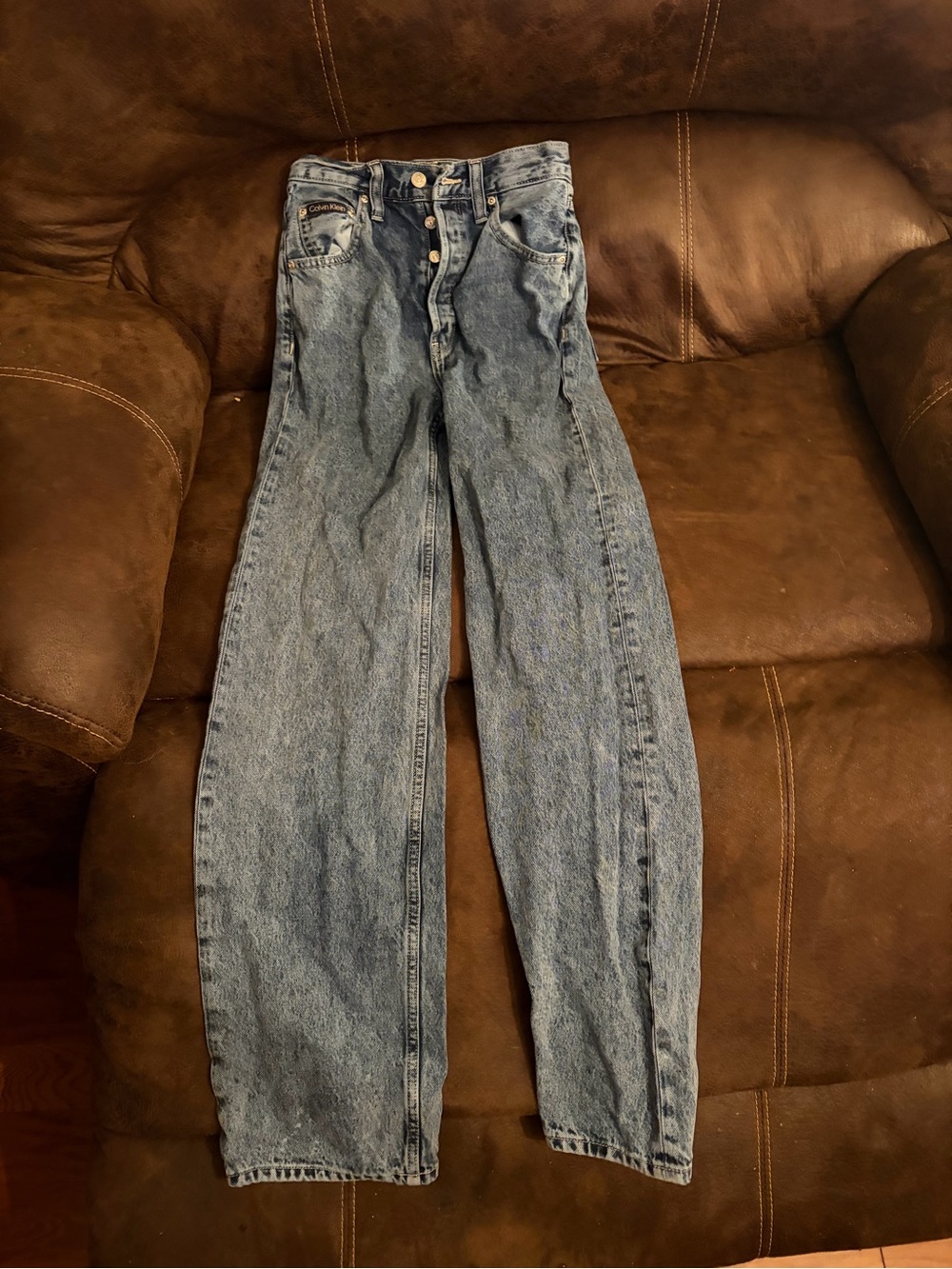 Calvin Klein Jeans Women's Straight Leg Light Blue Denim